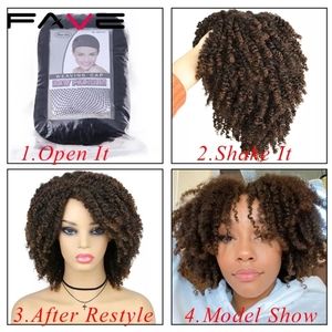 Fave Black Brown Afro Kinky Curly Wig
